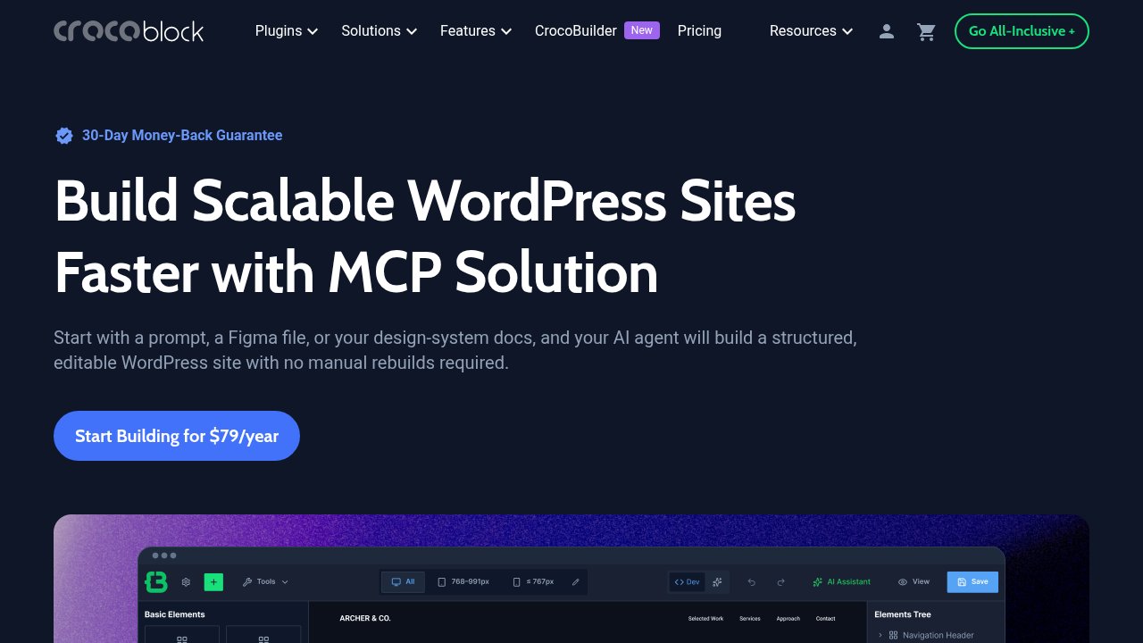 CrocoBuilder MCP product page on crocoblock.com