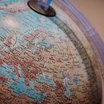 Close-up of a world globe showing European countries, symbolizing multilingual websites